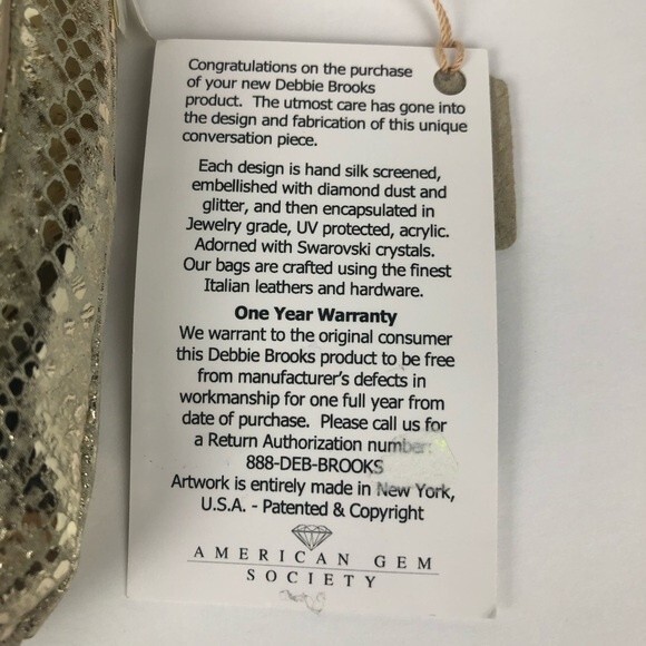 Debbie Brooks NY Gold Silk Screened Handbag Clutch Interchangeable - Picture 4 of 16